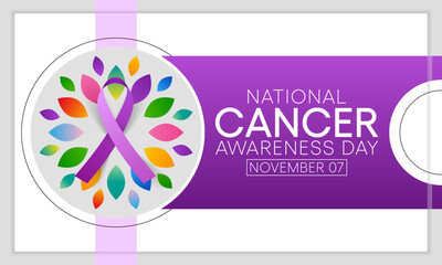 Cancer awareness day is observed every year on November 7, to raise awareness of cancer and to encourage its prevention, detection, and treatment. Vector illustration