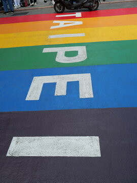 Rainbow Crossing at Ximending, Taipei, Taiwan.