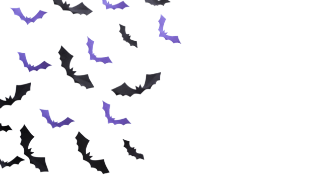 Background for Halloween with black and purple bats and place for text - Powered by Adobe