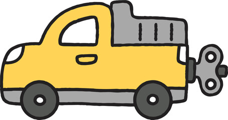 Toy Car Cartoon Illustration Wind Up Dump Truck