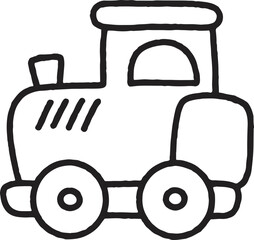 Outline Toy Car Cartoon Illustration Train