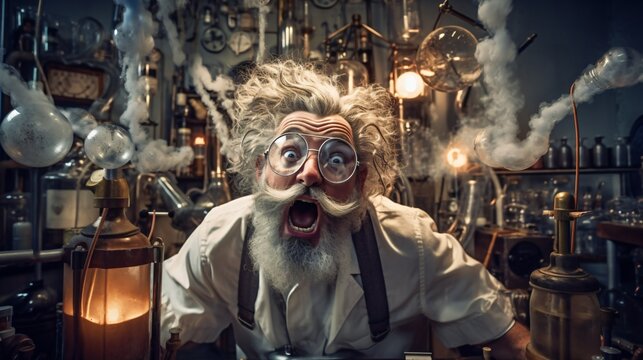 Crazy Scientist in a Lab