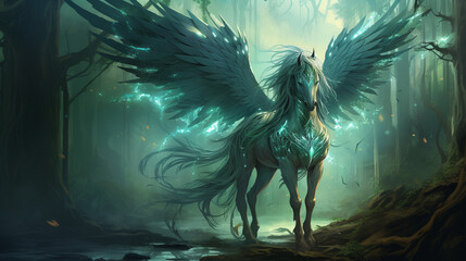Ethereal Guardians": Mythical creatures stand as protectors, guarding the path of faith.