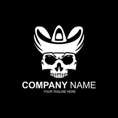 Cool skull logo. Skull vector illustration.