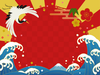 新春初売りセール_バナー_文字なし_ベクターイラスト