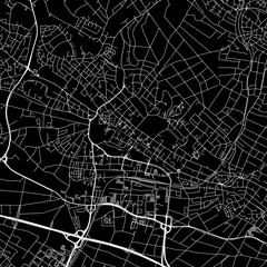 1:1 square aspect ratio vector road map of the city of  Bad Homburg in Germany with white roads on a black background.