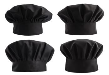 Set of black chef hats cut out