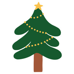 Christmas tree flat illustration