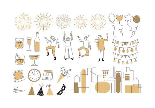 NYE New Year's Eve Illustrations