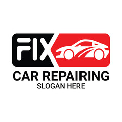 Fixing car logo and repairing car vector. maintenance logo design. Logo design template for repairing shop.