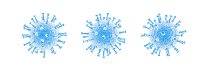 Virus. Isolated. 3d illustration.