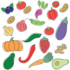 pattern of vegetable for vegan
