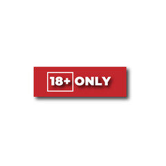 Plus 18 prohibition sign for people under eighteen years of age. For adults only. Vector illustration.