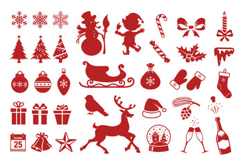 christmas icons set