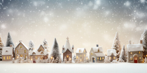 Christmas village with Snow