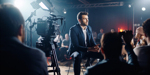 Filming Interview Behind The Scene concept Camera