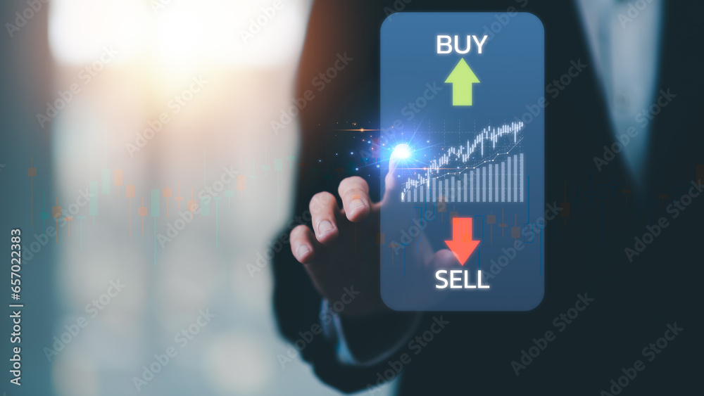 Poster concept of finance and investment ,profit growth management ,financial graphical and statistical ana