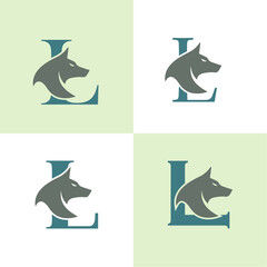 Initials Logo Design Alphabet Letter L I Wolf Logo Design Concept - obrazy, fototapety, plakaty