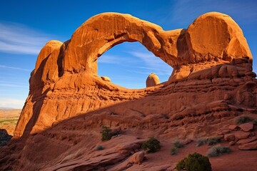 Beautiful arch formation in stunning Arches National Park. Generative AI