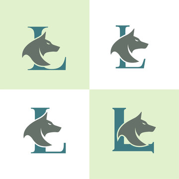 Initials Logo Design Alphabet Letter L I Wolf Logo Design Concept