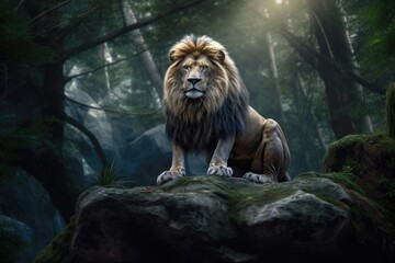 Obraz premium Lion in the jungle