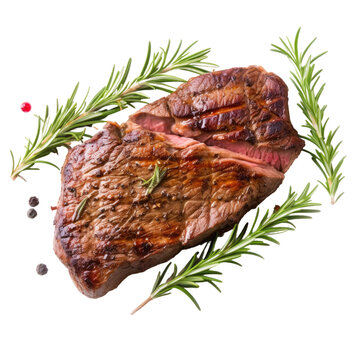 grilled beef steak on a transparent background