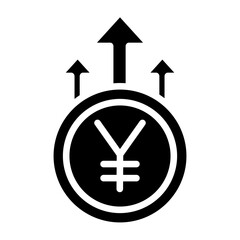 Solid Yen Growth value icon