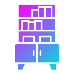 Bookshelf Vector Icon Design Illustration