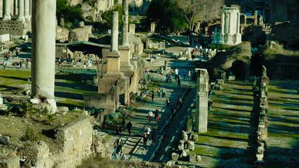 The Temple of Saturn in the Roman Forum, Rome