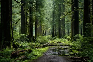 Foto op Aluminium Beautiful forest in Port Renfrew, Vancouver Island, BC, Canada. Generative AI © Caspian