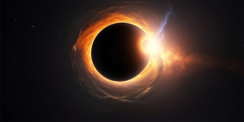 Black hole picture 3d render