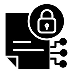 Obraz premium Solid Document Lock icon