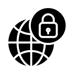 Solid Globe Lock icon