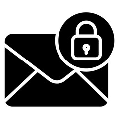 Obraz premium Solid Lock Mail icon