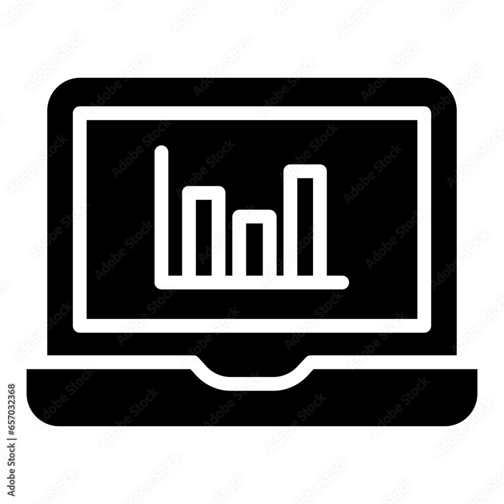 Wall mural Solid Laptop Analytics icon