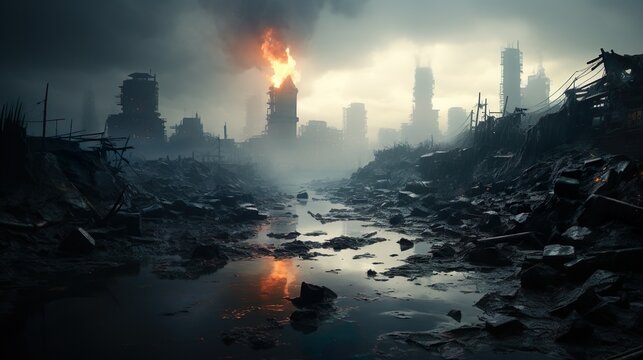 Fondo conceptual de un mundo contaminado. Generado por IA.