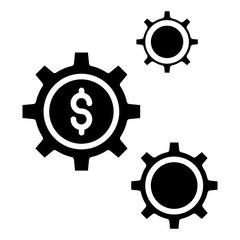 Solid Dollar Cog icon