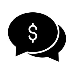 Solid Dollar Chat Bubble icon
