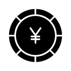 Solid Yen coin icon
