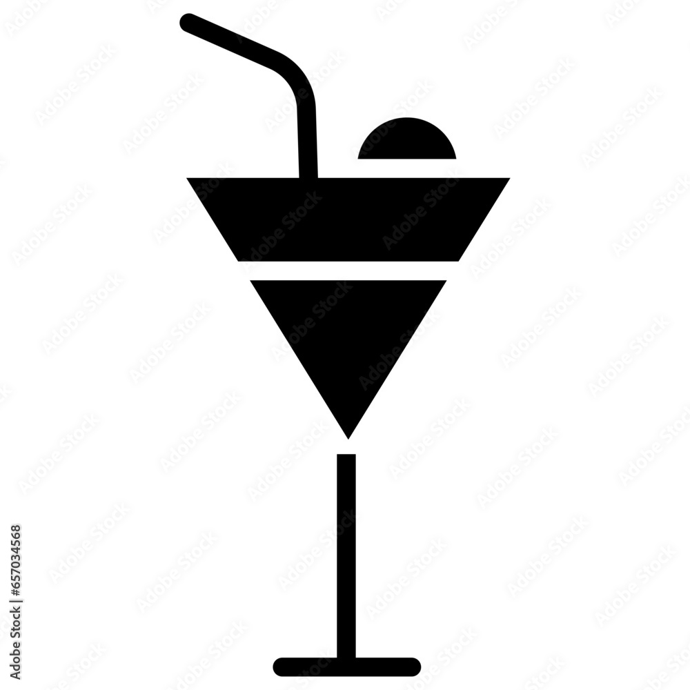 Sticker solid cocktail icon