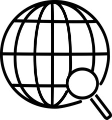 Go to web with magnifier icon for marketing strategy. vector illustration.