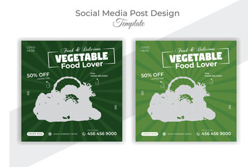 Healthy food eat lover social media post design template
