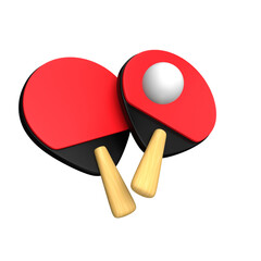 ping pong racket and ball
