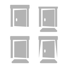 front door icon on a white background, vector illustration