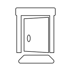 front door icon on a white background, vector illustration