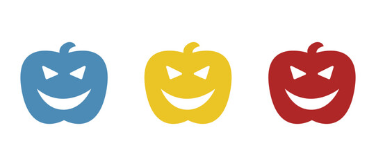pumpkin jack icon on white background, vector illustration