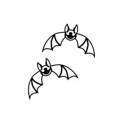 Fototapeta premium bats icon on a white background, vector illustration