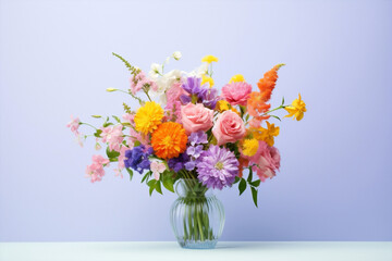 Flowers colored art bouquet romantic