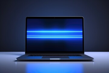 Mockup of beautiful laptop with multicolor background