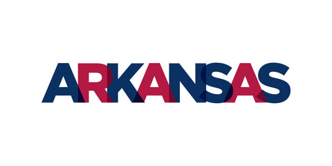 Arkansas, USA typography slogan design. America logo with graphic city lettering for print and web.